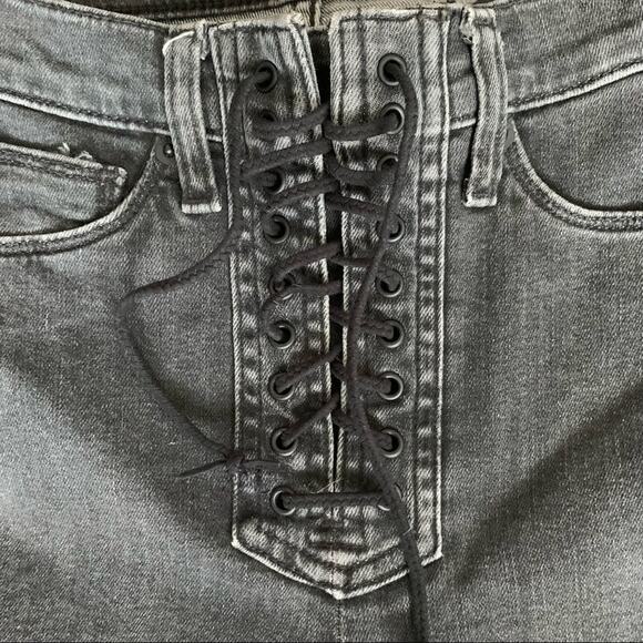 Hudson Black High Rise Bullocks Lace Up Cropped Jeans-24 - Picture 7 of 11